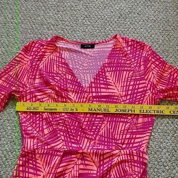 Apt 9 tropical palm print surplice dress MP - Picture 7 of 9